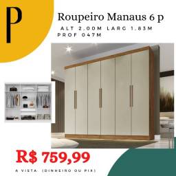 Título do anúncio: Roupeiro Manaus de 6 Portas !!!
