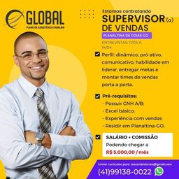 Título do anúncio: Contrata-se Supervisor de Vendas (Planaltina de Goiás)