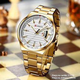 Título do anúncio: Relógio Dourado Masculino Original Curren