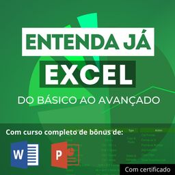 Título do anúncio:  Entenda Já Excel! Curso Online Completo de Excel Com Certificado