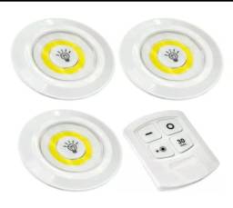 Título do anúncio: Kit 6 lâmpadas Spots LED Luminárias c/ controle Remoto 15w. 2 jogos com 3 spots cada