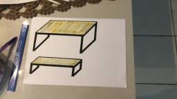 Título do anúncio: Mesa madeira com metalom .