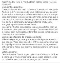 Título do anúncio: Redmi Note 8 pro 128 gigas