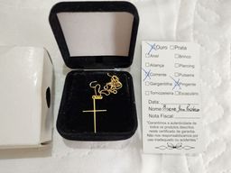 Título do anúncio: Jóia cordão e crucifixo de ouro 18K italiana 60cm, na caixa com certificado
