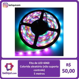 Título do anúncio: Fita LED 6060 | RGB | Auto-adesiva | Sem controle