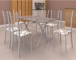 Título do anúncio: Conjunto para sala de jantar - 1 mesa e 6 cadeiras - design moderno | N0V0