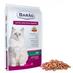 Título do anúncio: Ração Barão Premium Gato Mix Adultos e Filhotes (Carne, Peixe e Vegetais) - 8 kg e 25 kg