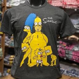 Título do anúncio: Kit 3 Camisas do Simpsons Família, Bart e Lisa Malha 30.1 Cardada