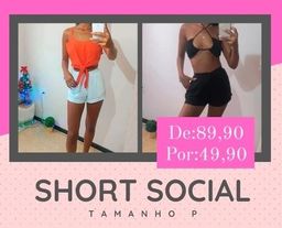 Título do anúncio: Short Social Tamanho P /Preto e Branco com bolsos