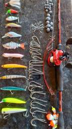 Título do anúncio: Kit de pesca completo carretilha vara fibra de carbono