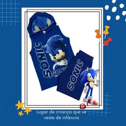 Fantasia do Sonic Infantil com Máscara 2 a 8 Anos