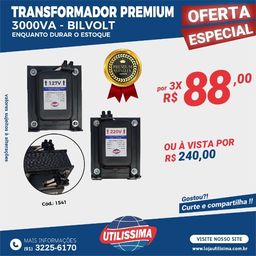 Título do anúncio: Transformador 3000va Premium - Entrega Gratis (
