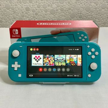 Nintendo Switch Lite Desbloqueado Azul Turquesa + Cartão 128Gb Garantia Nf - FFSTOREGAMES 