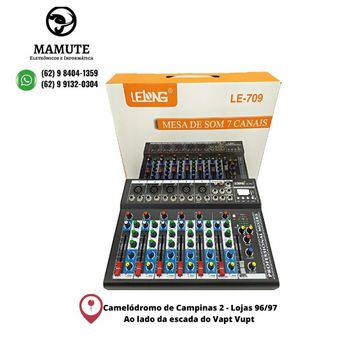 Mesa De Som Bluetooth 7 Canais  Usb Mixer Mp3 Digital Le-709 Bivolt