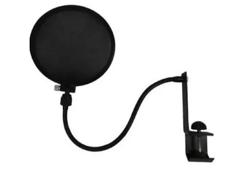 Pop Filtro com tela anti-sopro para microfone, com haste flexível