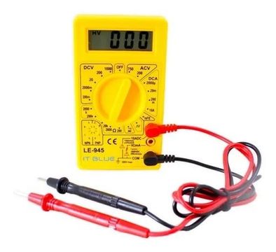 Multímetro Digital It-blue Amarelo C/cabos Le-945<br><br>