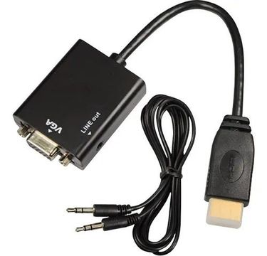 Cabo Conversor Adaptador Hdmi Para Vga Com Saída P2 Áudio<br><br>