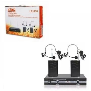 Kit Duplo Microfone De Lapela Transmissão Lelong Le-910