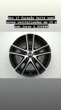 Rodas aro 17 semi novas revitalizadas em 10 x sem juros furacão 5x114 