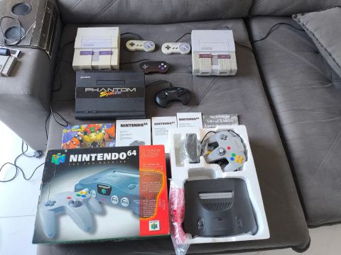 Coleção de Videogames (Envio) Nintendo 64 Completo na Caixa,Super Nintendo, Phantom System
