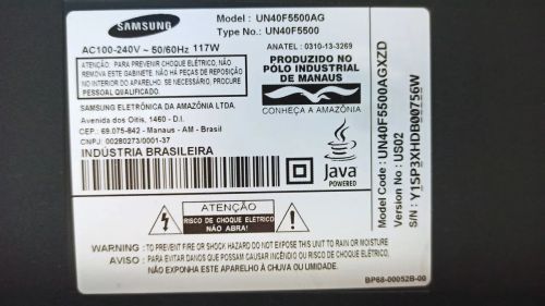 TV Samsung 40 polegadas UN40F5500AG (peças)