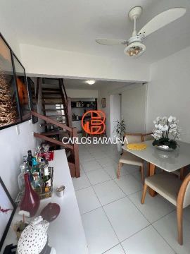 Village duplex 3/4 3 quartos em stella maris com varanda na sala e no quarto
