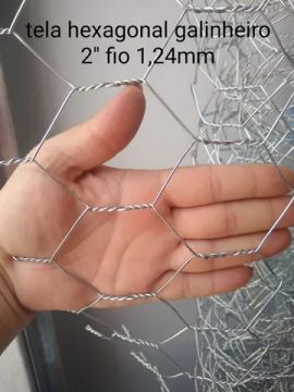 Tela para galinheiro 2" fio 18 (1,24mm) arame mais grosso 50x1,50