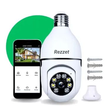 Câmera De Segurança Lâmpada Wifi Com Visão Noturna Interna Externa App Yoosee Espiã 360º 