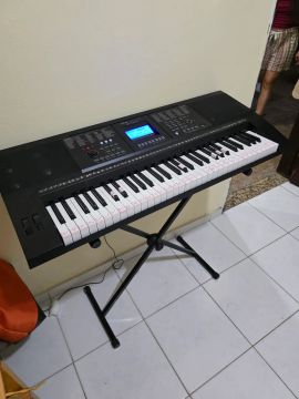Teclado Musical Profissional 61 Teclas Sensitivas Usb com Suporte