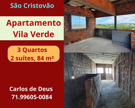 Vila Verde,  Apartamento 3 Quartos, 02 suíte2, 85 m²,  3 sanitários, Laje, 2º Andar   ,São