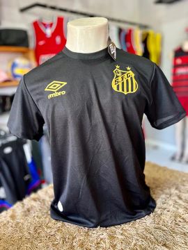 Camiseta do Santos  - Manga Curta - Preta - Tamanho M