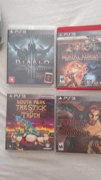 Lote de jogos PS3 - Diablo 3, Mortal Kombat, South Park e Wolf Among Us