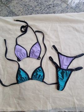 Conjunto Biquíni Fita - Lilás e Verde
