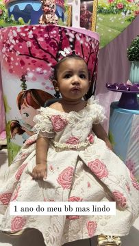 Vestido de renda para bebê, 1 a2 ano, floral
