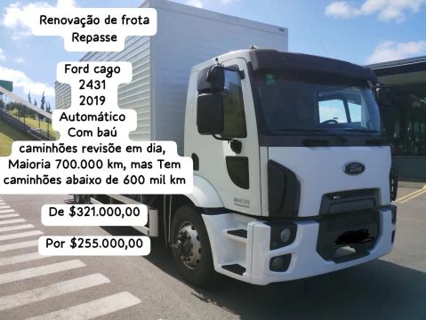 Ford Cargo 2431 2019 Automático com Baú - R$ 255.000,00