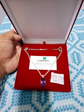 Colar com Pedra Ametista Roxa
