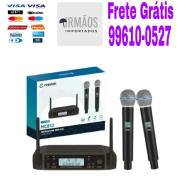 Microfone Sem Fio UHF Canal Duplo Onistek MC810