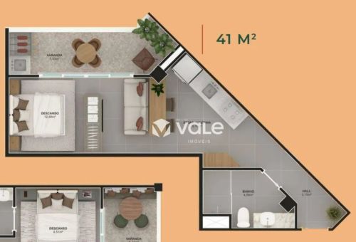 Apartamento com 1 dormitório à venda, 41 m² por R$ 140.000,00 - Graciosa - Orla 14 - Palma