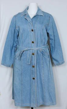 Casaco trench coat feminino 7/8 jeans plus size - Veste GG - Ref. 2549