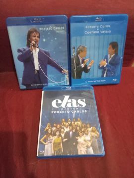 3 blu-ray Roberto Carlos En Vivo Caetano Veloso Elas Cantam