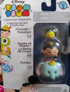 Tsum Tsum Disney - Série 2 - Flounder, Queen of Hearts e Dumbo