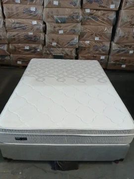 Box Casal Cinza + Colchão New Atenas