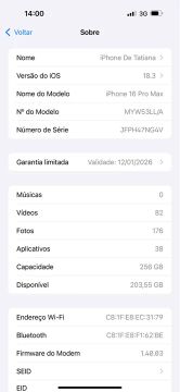 iPhone 16 Pro Max 256GB - Novo!