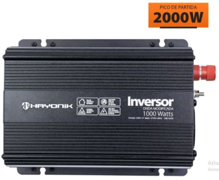 INVERSOR DE ENERGIA 12V-127V - HAYONIK 1000W USB MODIFICADA PW 