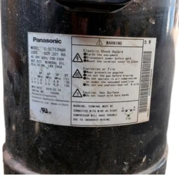 Compressor Panasonic Scroll Modelo: C-SC753H6H R22 220 V para chillers