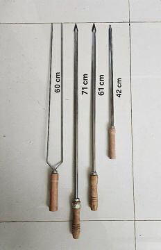 4 espetos de churrasco em aço inox