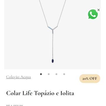 Colar Life Topázio e Lolita - Coleção Acqua