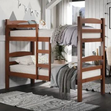 Cama de madeira solteiro beliche