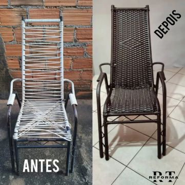 Cadeira de fibra sintética reformada