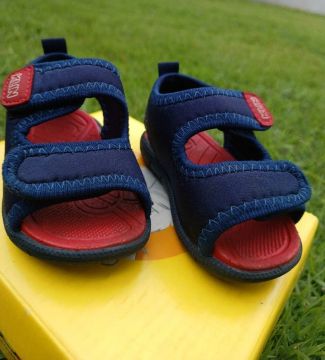 Sandália infantil Klin azul e vermelho n.18